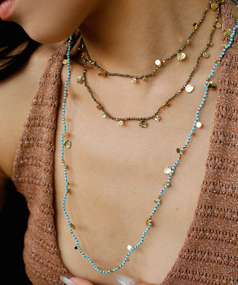 Boundless Spirit Woven Natural Stone Necklace - Blue Turquoise - floysun