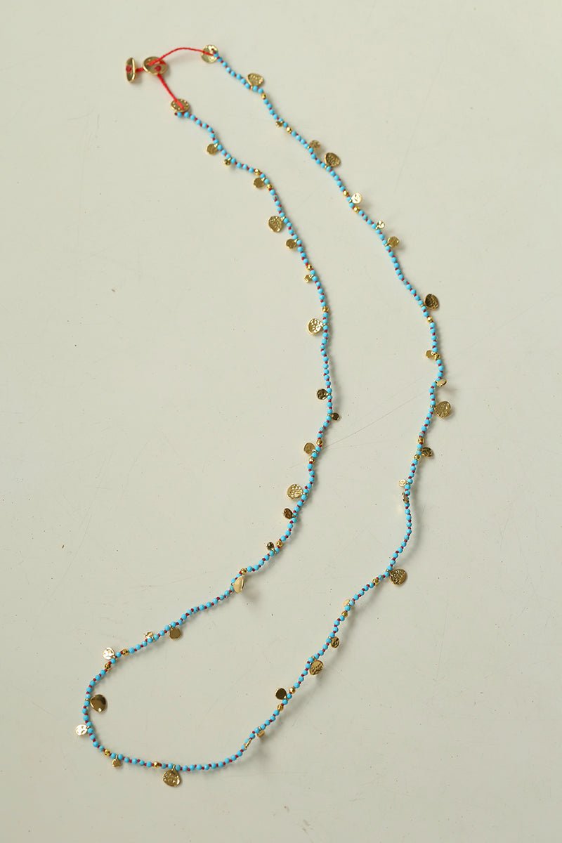 Boundless Spirit Woven Natural Stone Necklace - Blue Turquoise - floysun