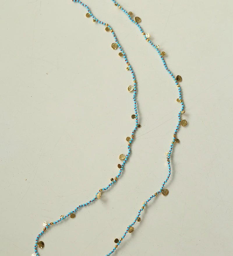 Boundless Spirit Woven Natural Stone Necklace - Blue Turquoise - floysun
