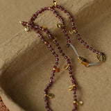 Boundless Spirit Woven Natural Stone Necklace - Garnet - floysun