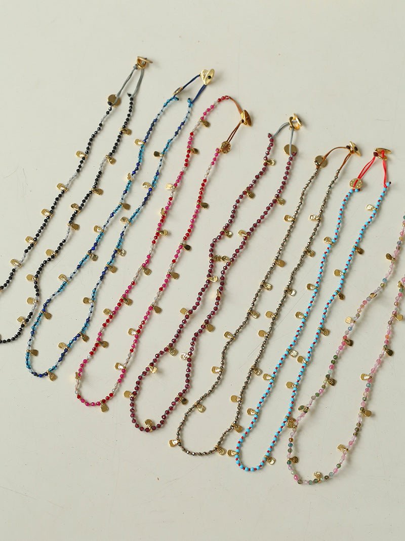 Boundless Spirit Woven Natural Stone Necklace - Garnet - floysun