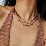 Boundless Spirit Woven Natural Stone Necklace - Garnet - floysun