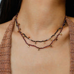 Boundless Spirit Woven Natural Stone Necklace - Garnet - floysun