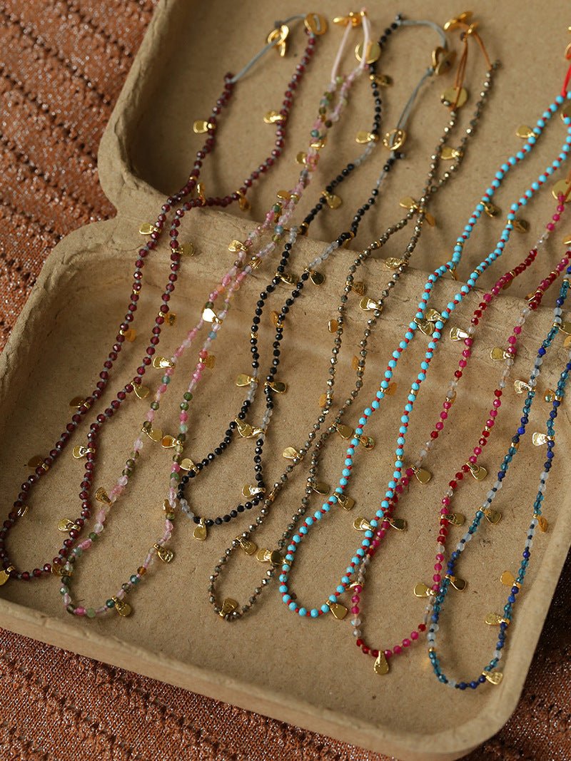 Boundless Spirit Woven Natural Stone Necklace - Garnet - floysun