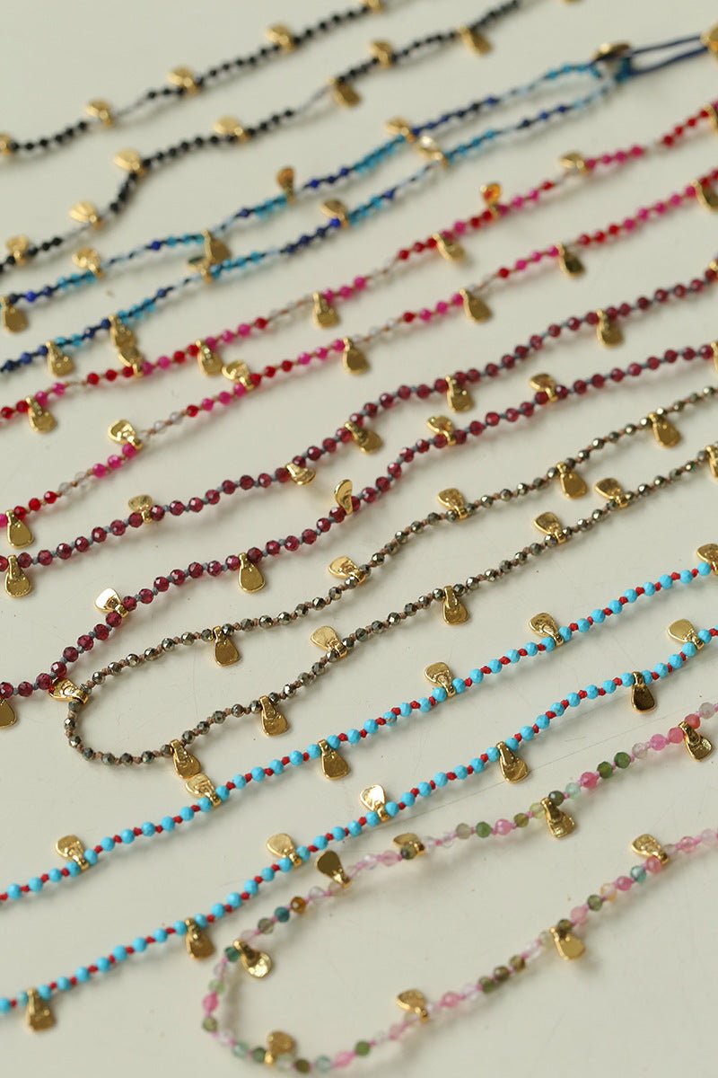 Boundless Spirit Woven Natural Stone Necklace - Garnet - floysun