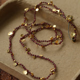 Boundless Spirit Woven Natural Stone Necklace - Garnet - floysun