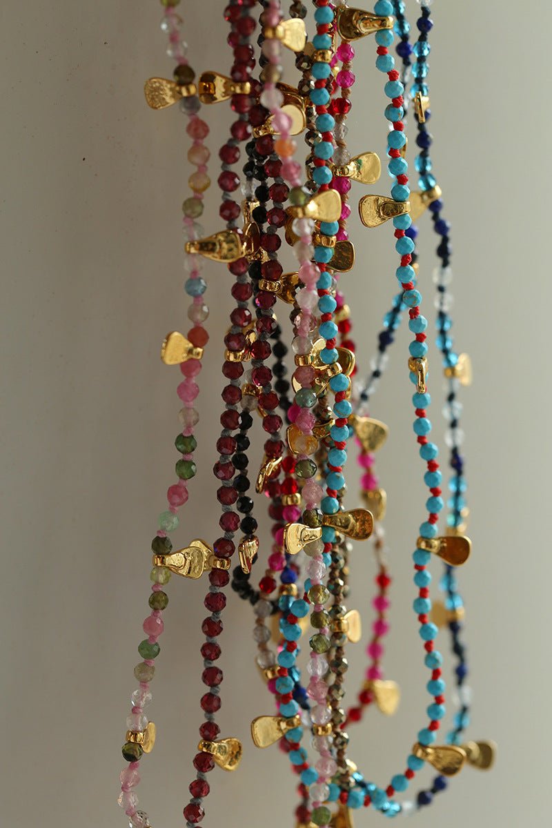 Boundless Spirit Woven Natural Stone Necklace - Garnet - floysun