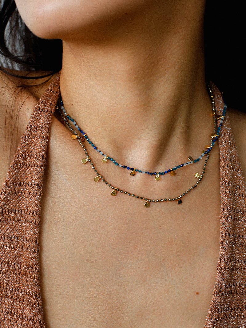 Boundless Spirit Woven Natural Stone Necklace - Lapis Lazuli - floysun