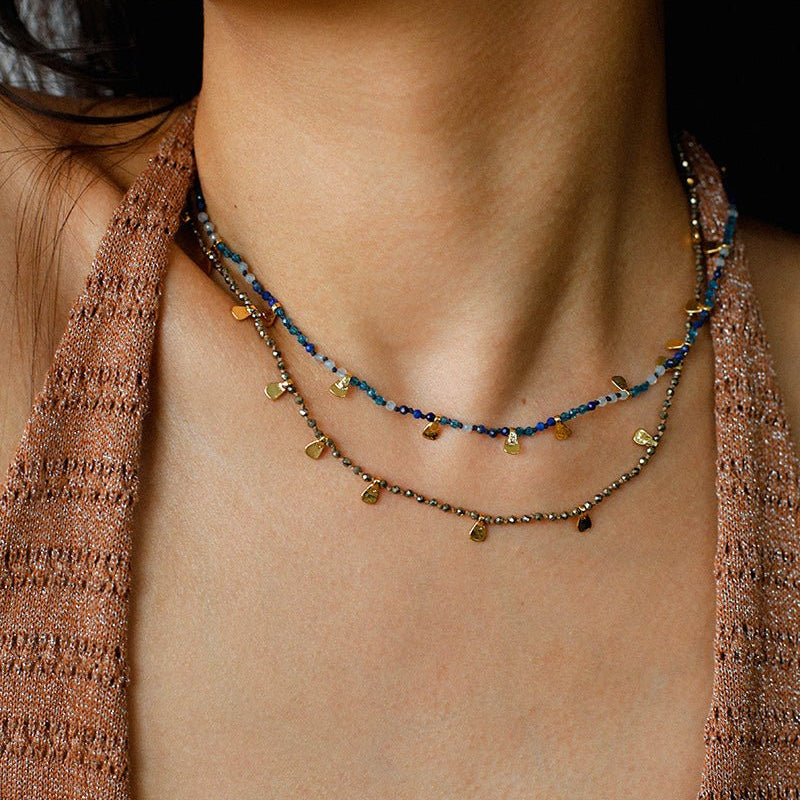 Boundless Spirit Woven Natural Stone Necklace - Lapis Lazuli - floysun