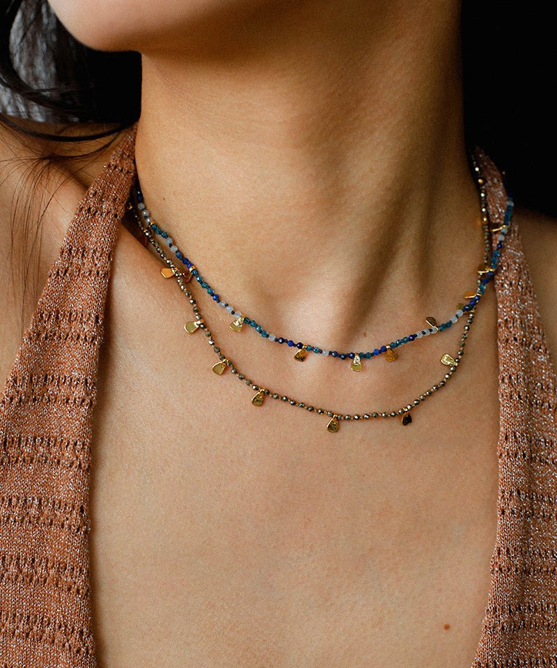 Boundless Spirit Woven Natural Stone Necklace - Lapis Lazuli - floysun