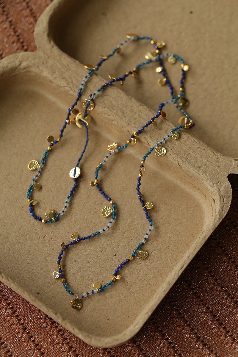 Boundless Spirit Woven Natural Stone Necklace - Lapis Lazuli - floysun