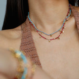 Boundless Spirit Woven Natural Stone Necklace - Red Corundum & Red Spinel - floysun