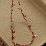 Boundless Spirit Woven Natural Stone Necklace - Red Corundum & Red Spinel - floysun