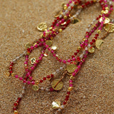 Boundless Spirit Woven Natural Stone Necklace - Red Corundum & Red Spinel - floysun