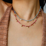 Boundless Spirit Woven Natural Stone Necklace - Red Corundum & Red Spinel - floysun