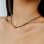 Boundless Spirit Woven Natural Stone Short Necklace - Black Spinel - floysun
