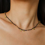 Boundless Spirit Woven Natural Stone Short Necklace - Black Spinel - floysun