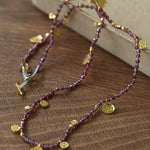 Boundless Spirit Woven Natural Stone Short Necklace - Garnet - floysun
