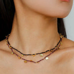 Boundless Spirit Woven Natural Stone Short Necklace - Garnet - floysun