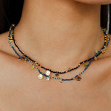 Boundless Spirit Woven Natural Stone Short Necklace - Lapis Lazuli - floysun