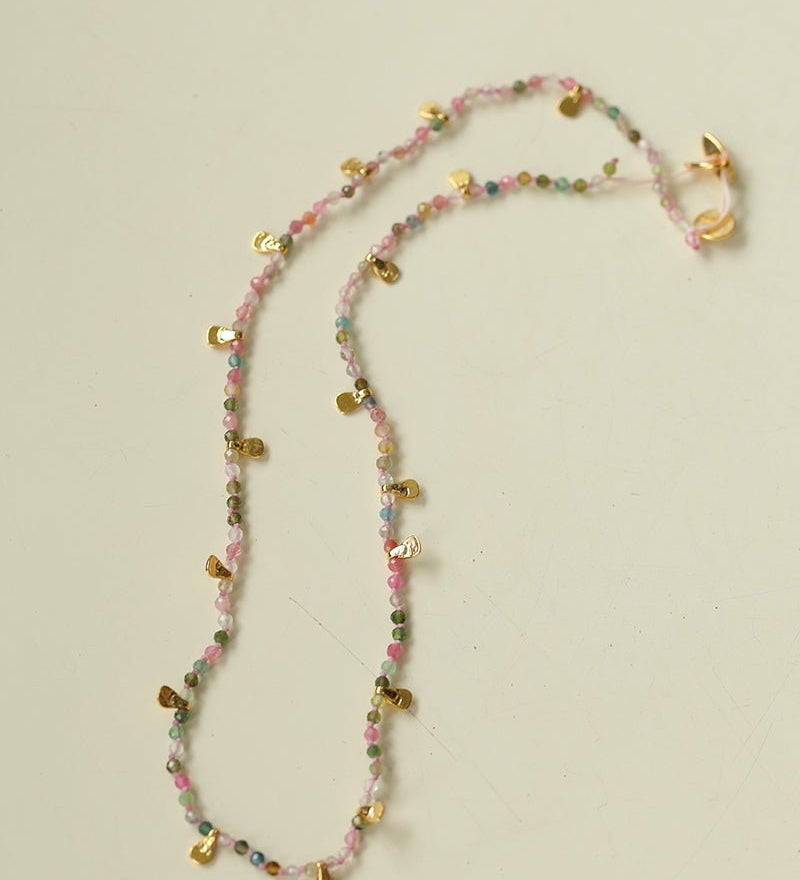 Boundless Spirit Woven Natural Stone Short Necklace - Tourmaline - floysun