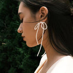 Bow Dance Two - Tone Bow Earrings - floysun