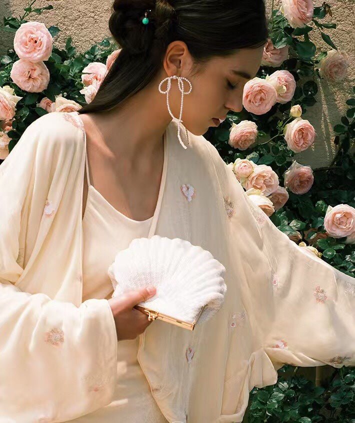 Bow Dance Two - Tone Bow Earrings - floysun