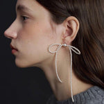 Bow Dance Two - Tone Bow Earrings - floysun
