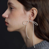 Bow Dance Two - Tone Bow Earrings - floysun