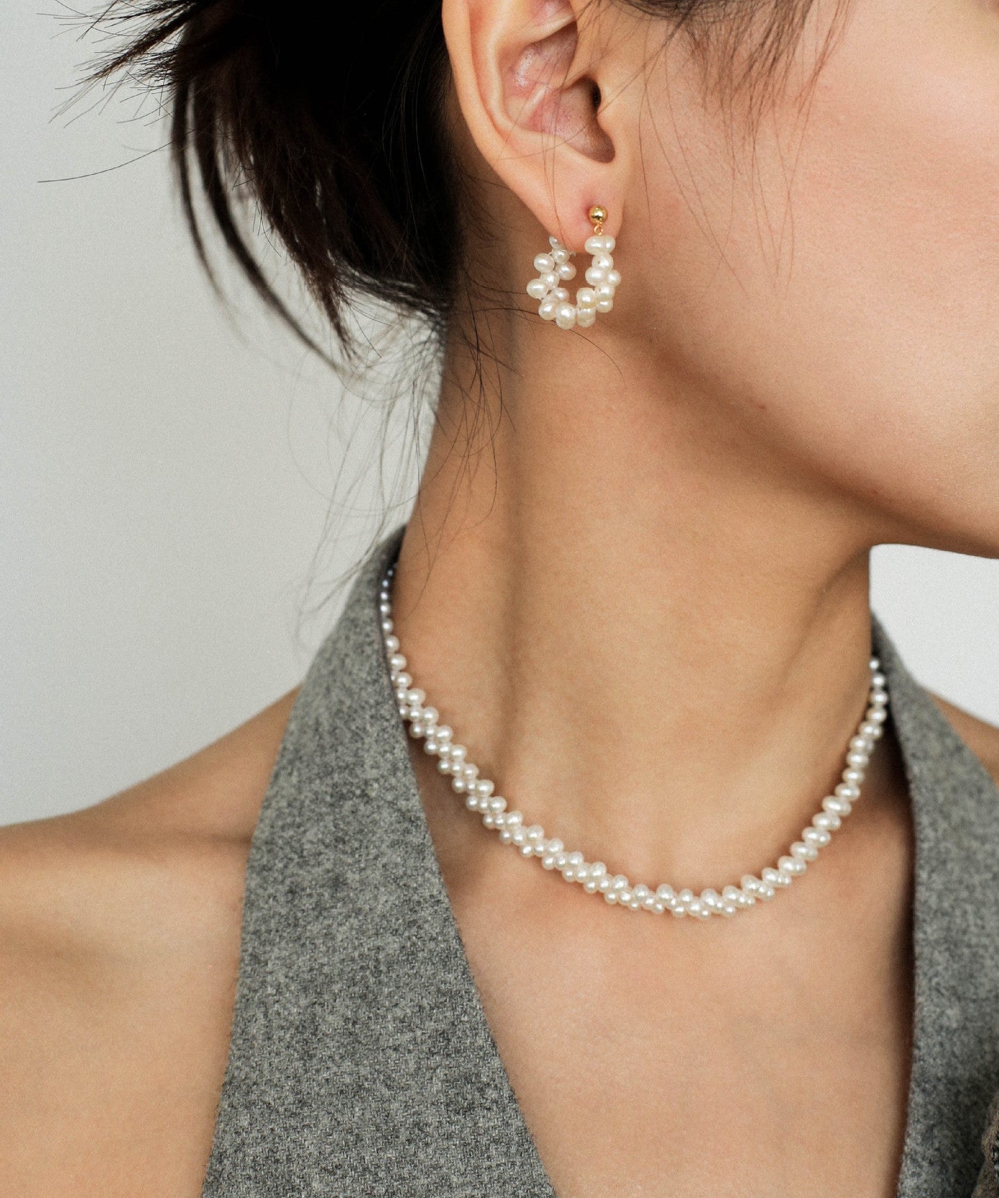 Braided Freshwater Pearl Earrings - floysun