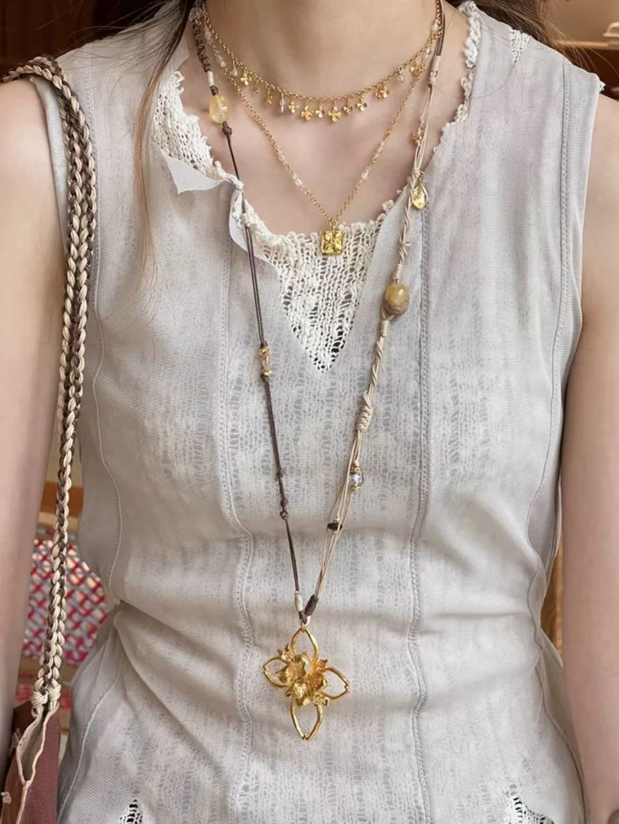 Branch Shadow Braided Necklace - floysun