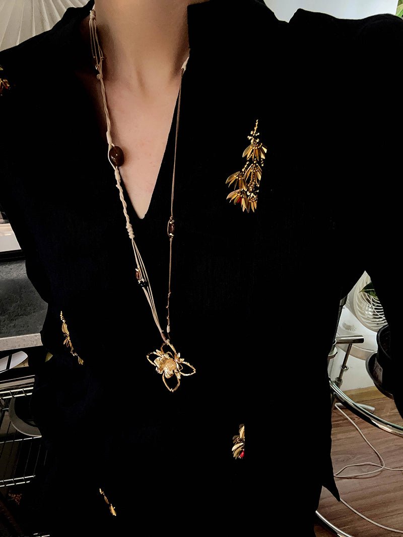 Branch Shadow Braided Necklace - floysun