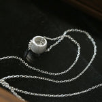 Brushed Barrel CZ Pendant Adjustable Necklace - floysun