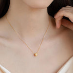 Brushed Barrel CZ Pendant Adjustable Necklace - floysun
