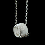 Brushed Barrel CZ Pendant Adjustable Necklace - floysun