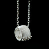Brushed Barrel CZ Pendant Adjustable Necklace - floysun