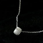 Brushed Barrel CZ Pendant Adjustable Necklace - floysun
