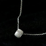 Brushed Barrel CZ Pendant Adjustable Necklace - floysun