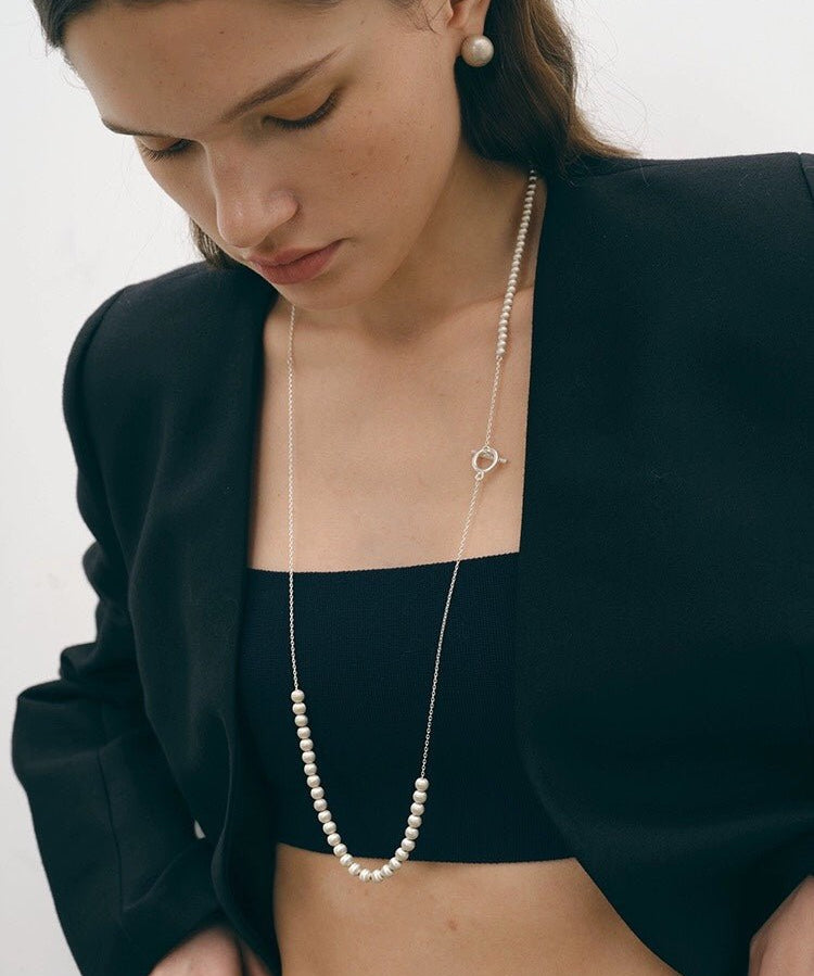 Brushed Bead Long Multi - Layer Wrap OT Chain Necklace - floysun