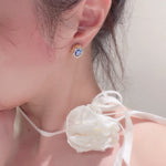 Brushed Blue Sapphire Hexa - Star Earrings - floysun