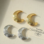 Brushed Crescent Hoop Earrings - floysun