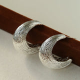 Brushed Crescent Hoop Earrings - floysun