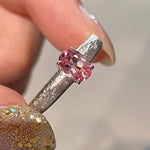 Brushed Eight - Point Star Cabochon Ring with Lab - Grown Sapphire - floysun