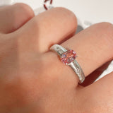 Brushed Eight - Point Star Cabochon Ring with Lab - Grown Sapphire - floysun