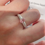 Brushed Eight - Point Star Cabochon Ring with Lab - Grown Sapphire - floysun