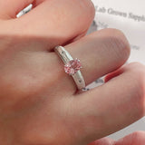 Brushed Eight - Point Star Cabochon Ring with Lab - Grown Sapphire - floysun