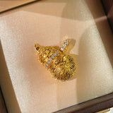 Brushed Filigree Gourd Pendant Necklace - floysun