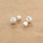 Brushed Matte Sphere Stud Earrings in 925 Sterling Silver - floysun