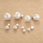 Brushed Matte Sphere Stud Earrings in 925 Sterling Silver - floysun