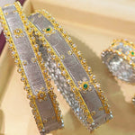 Brushed Palace - Style Sunflower Wide Cuff Bracelet - floysun